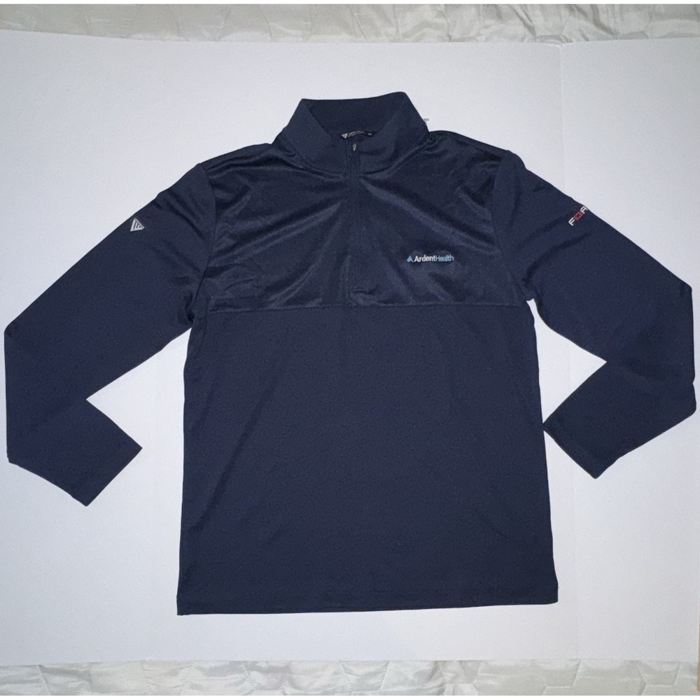 Men's Medium Levelwear Blue 1/4 Zip Mock Neck Pullover Long Sleeve Activewear